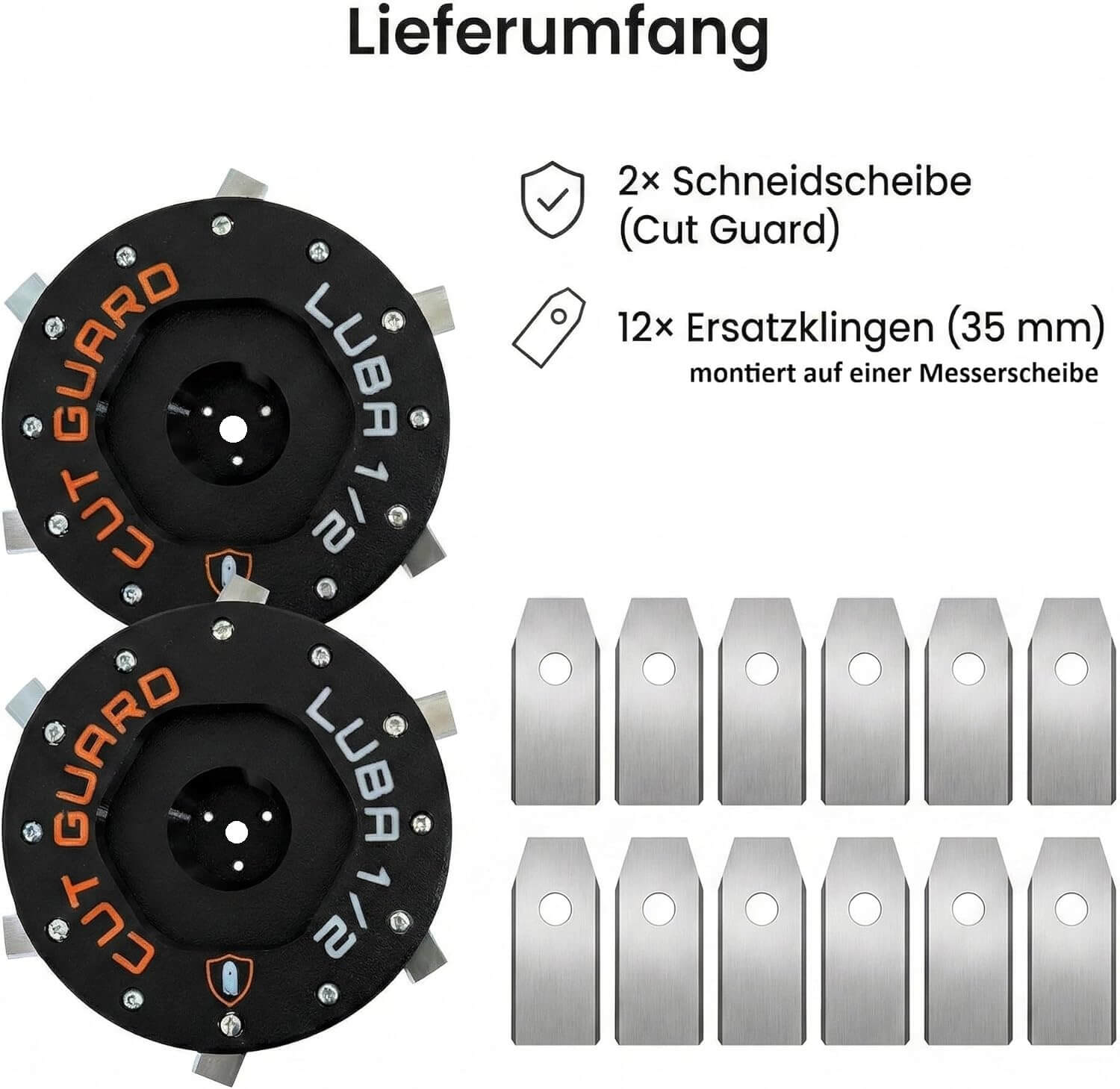 Blade disc compatible with LUBA1 AWD & LUBA2 AWD - 2 pieces Mammotion (up to year 2024) with protection including 6 blades – Robotic lawnmower mowing disc & blade disc - Image 4