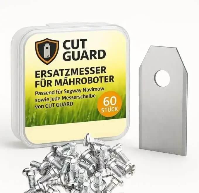 Hochwertige 60 x Ersatzmesser Klingen für Mähroboter 35x18x0,8 mm - Kompatibel mit CUT GUARD Messerscheiben, Segway Navimow