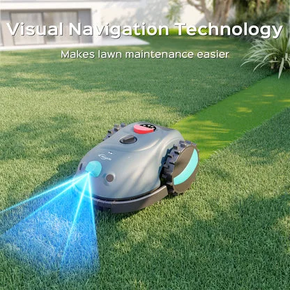 YARDCARE V100 with visual navigation technology on the lawn