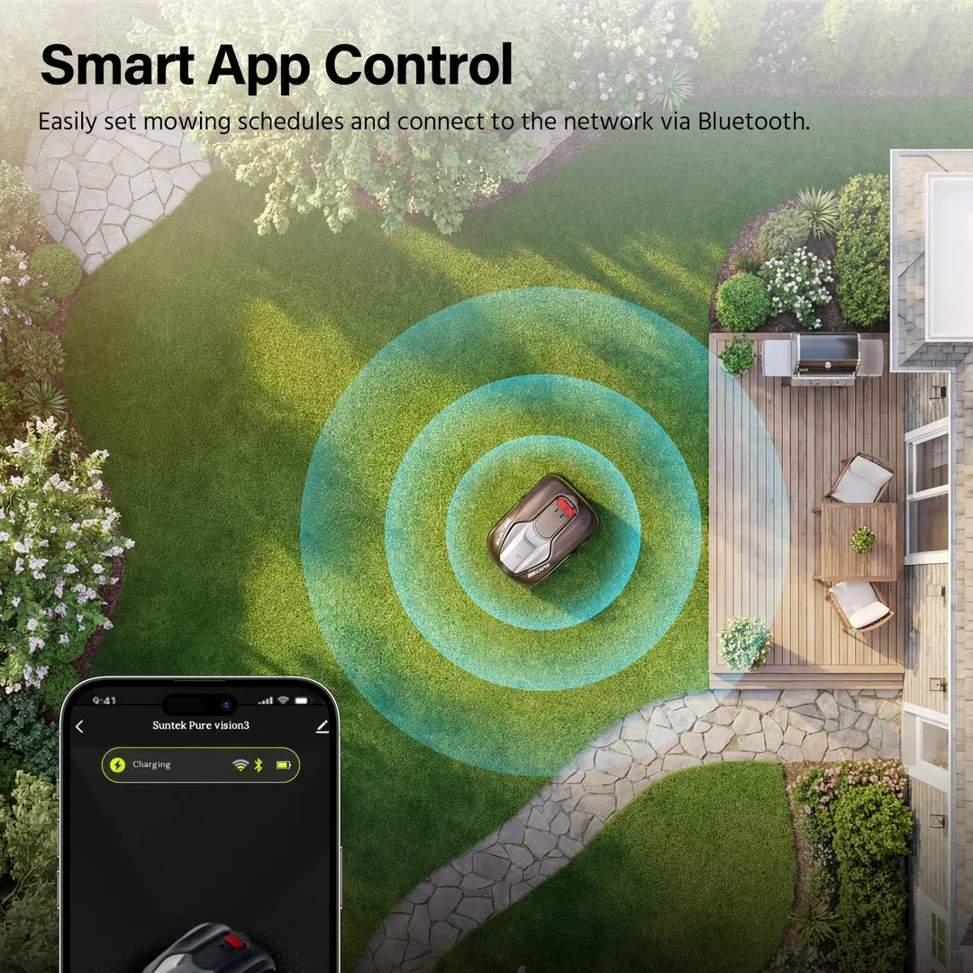 SUNTEK SRM2025 s Smart App Control v malé zahradě