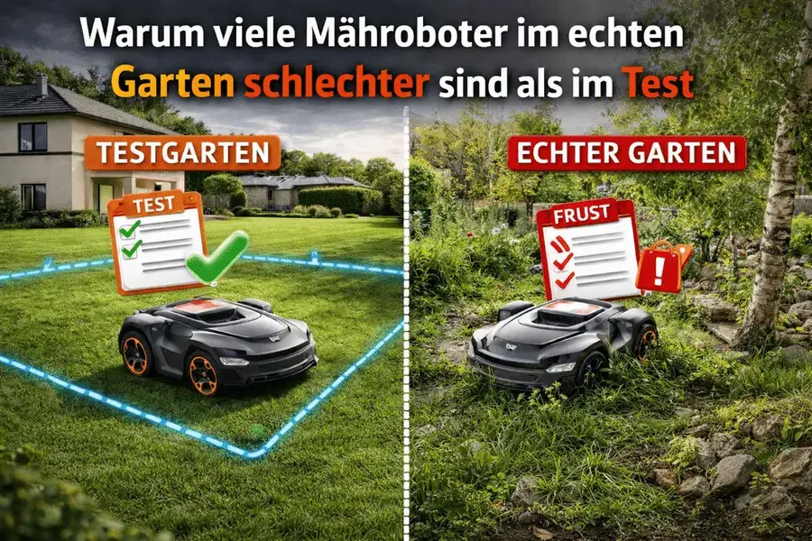 Warum viele Mähroboter im echten Garten schlechter sind als im Test