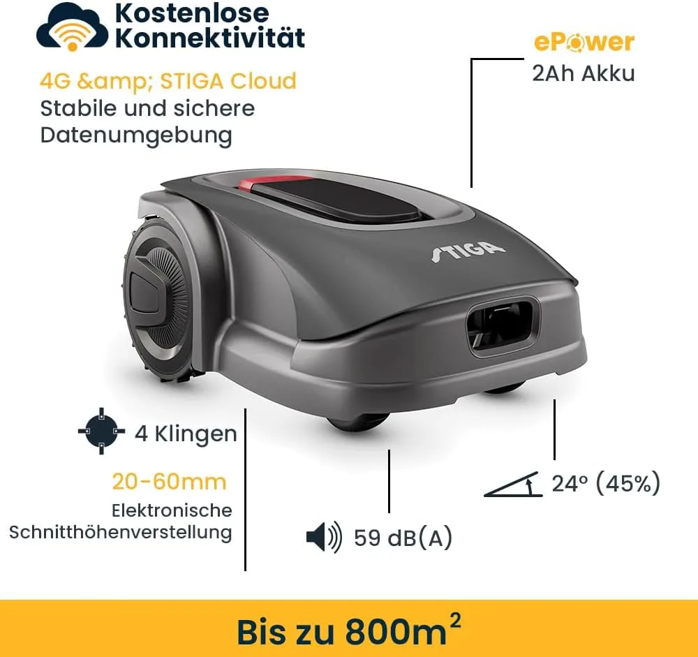 STIGA A 8 se zaměřením na kompaktní design a sekací deck