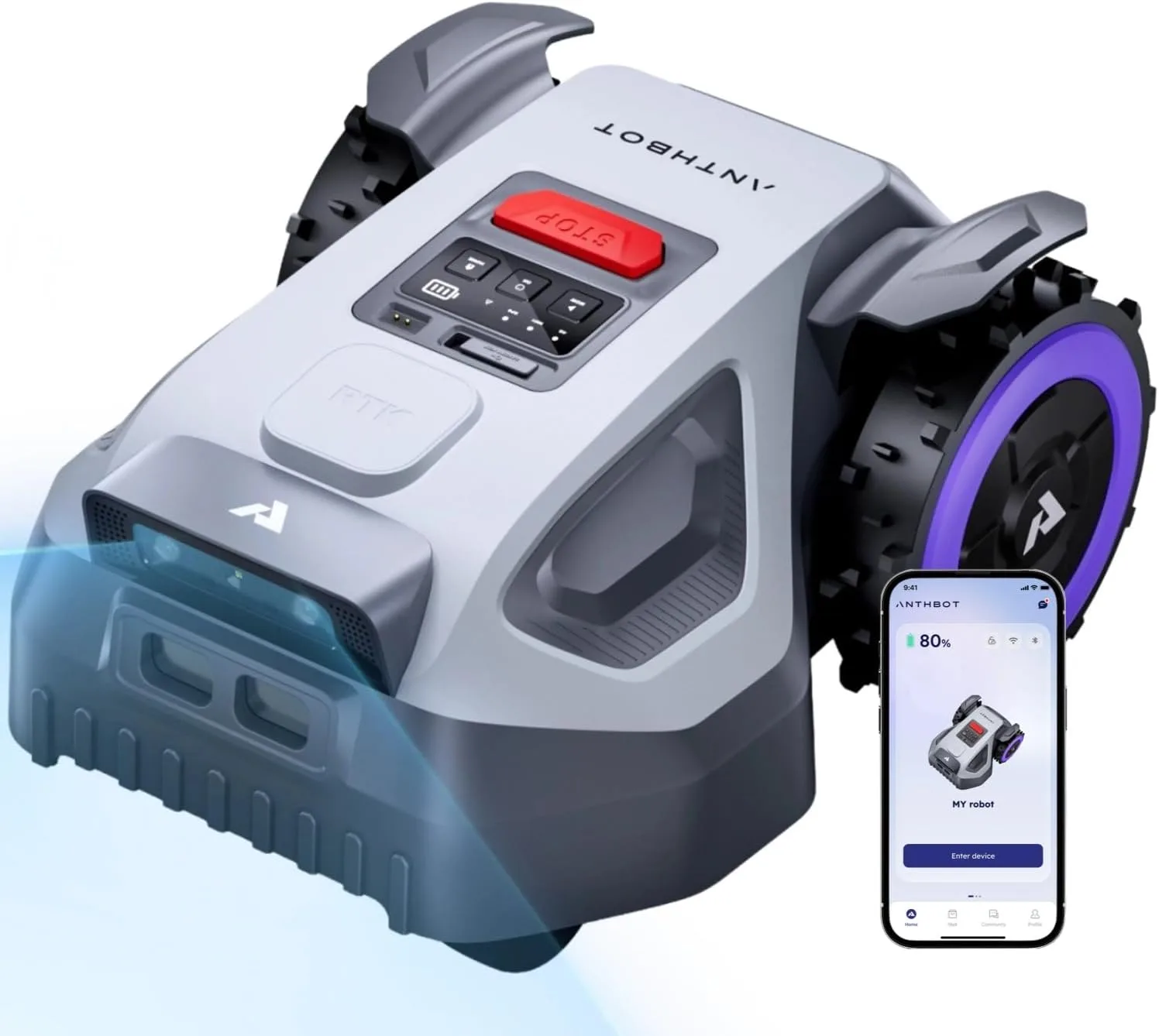 ANTHBOT M5 sekač bez omezovacího kabelu ve velkém pohledu na produkt