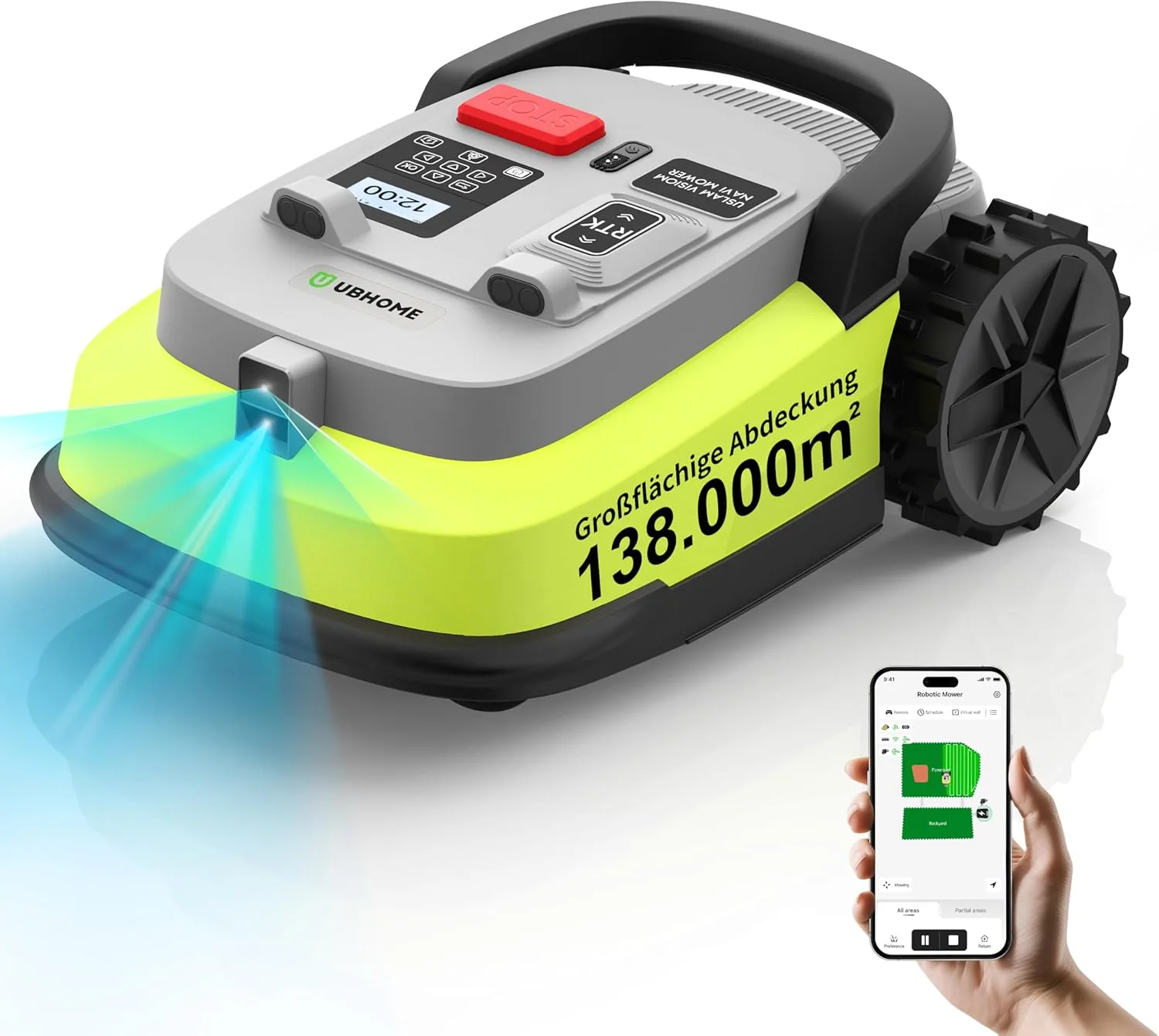 M10 robotická sekačka bez ohraničujícího kabelu ve velkém pohledu na produkt