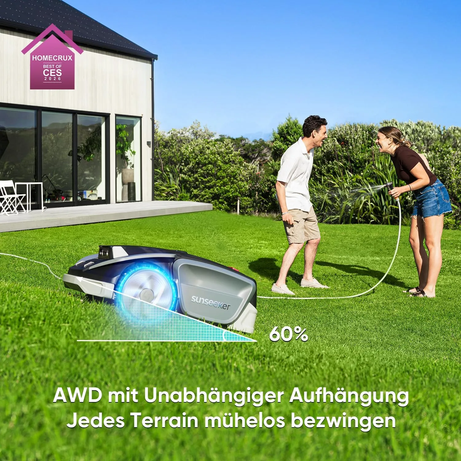 Sunseeker S5 AWD s RTK a Vision technologií pro bezdrátové sečení