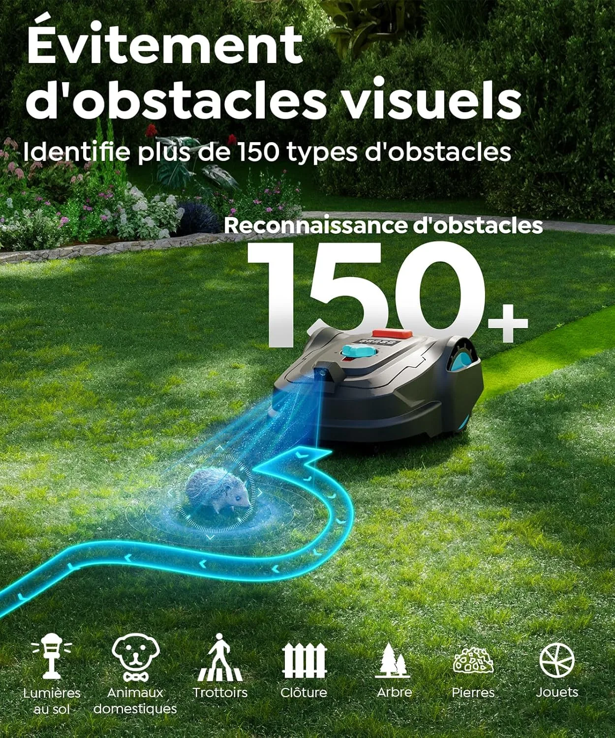 YARDCARE M800Plus s ovládáním aplikací a detekcí překážek v zahradě