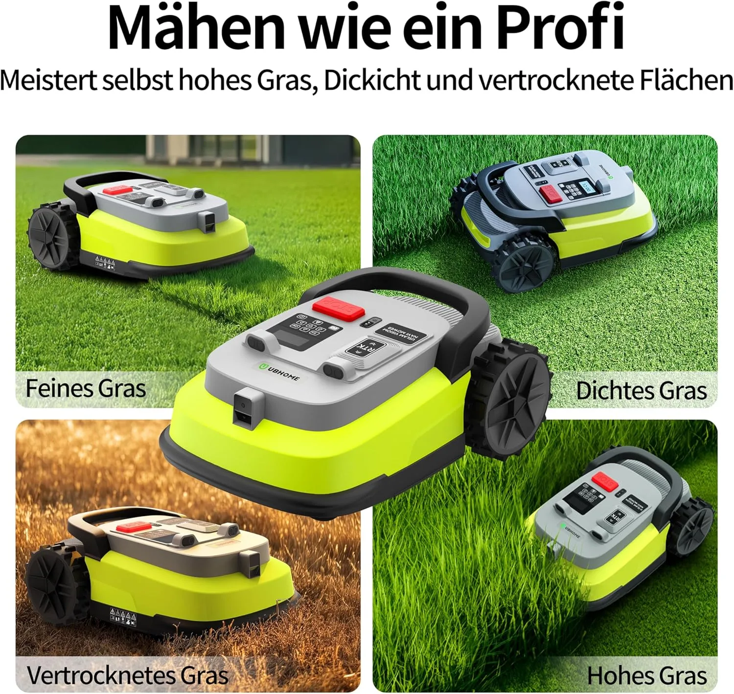 M10 při sečení na větší travnaté ploše s systematickou navigací