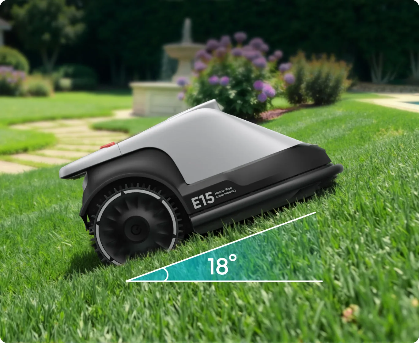 Eufy E15 auf einer Hanglage mit Steigung