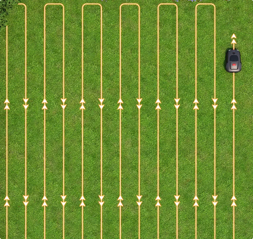 MOVA 600 und MOVA 1000 beim systematischen U-förmigen Mähen