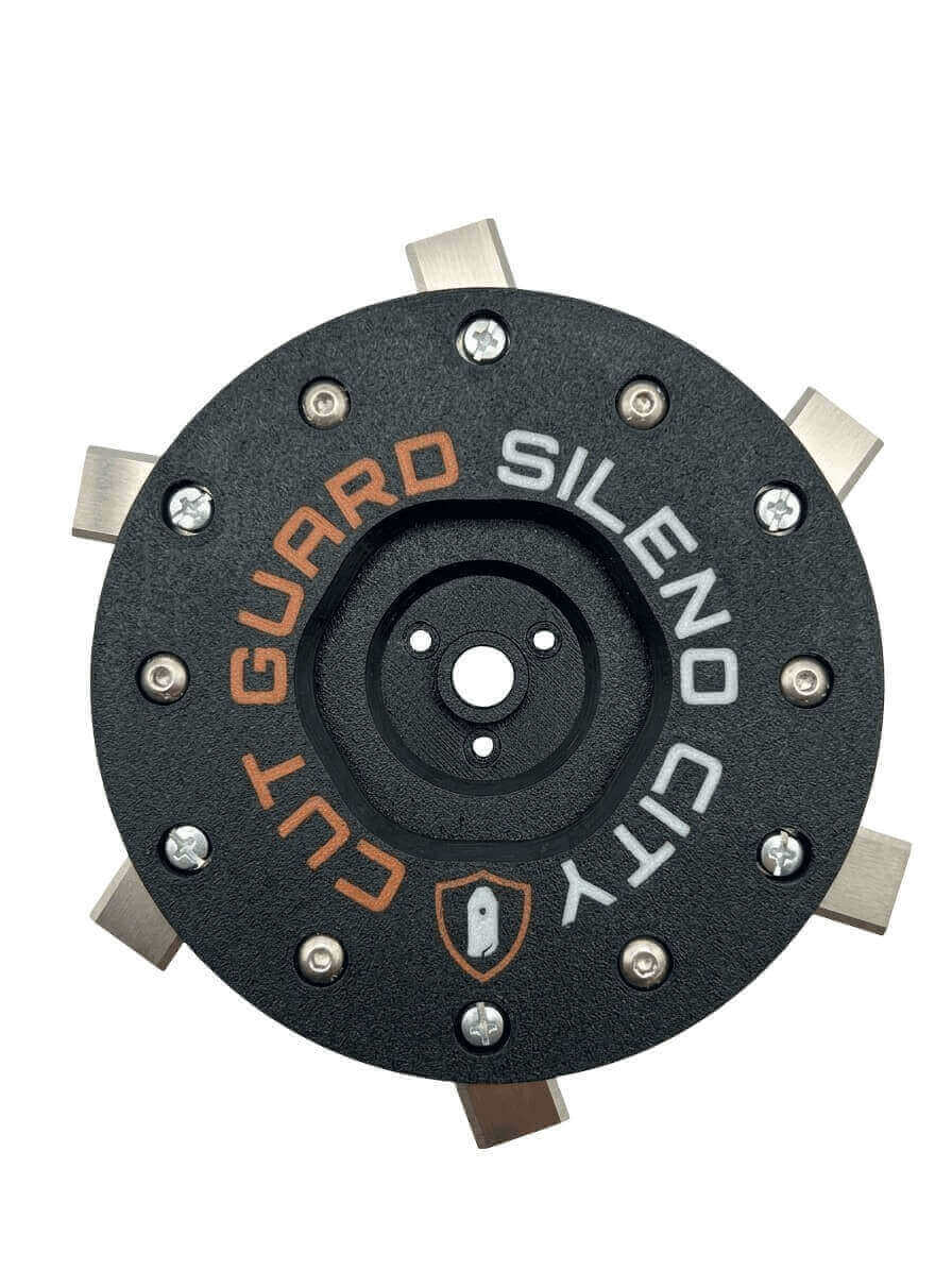 Messerscheibe kompatibel mit Gardena City - 142 mm- mit Schutz inkl. 6 Klingen – Mähroboter Mähteller & Messerteller