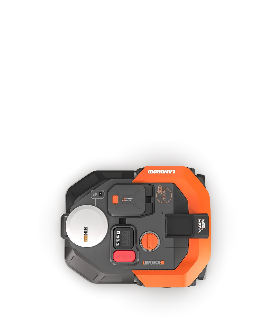 WORX Landroid Vision Cloud WR305E z pohledu shora