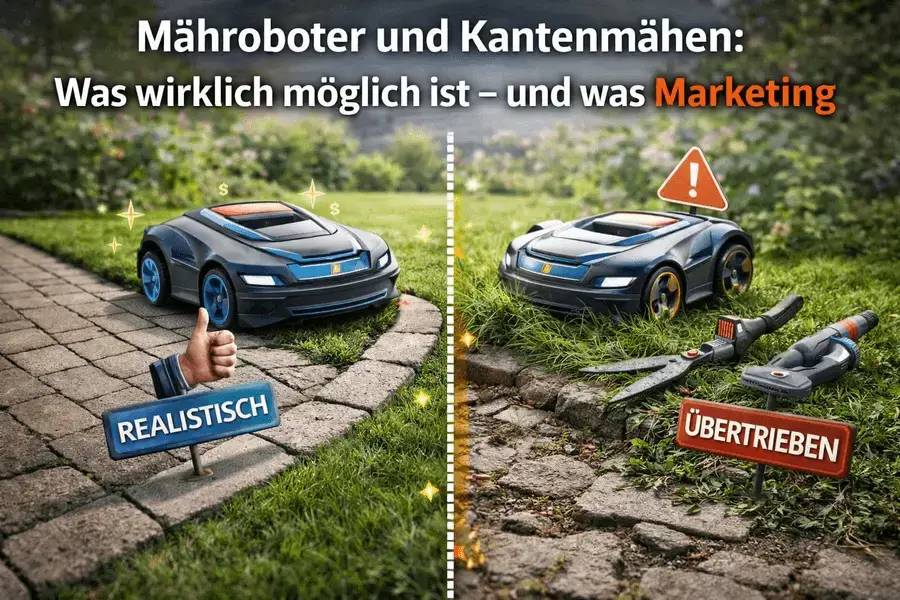 Mähroboter und Kantenmähen: Was wirklich möglich ist – und was Marketing bleibt