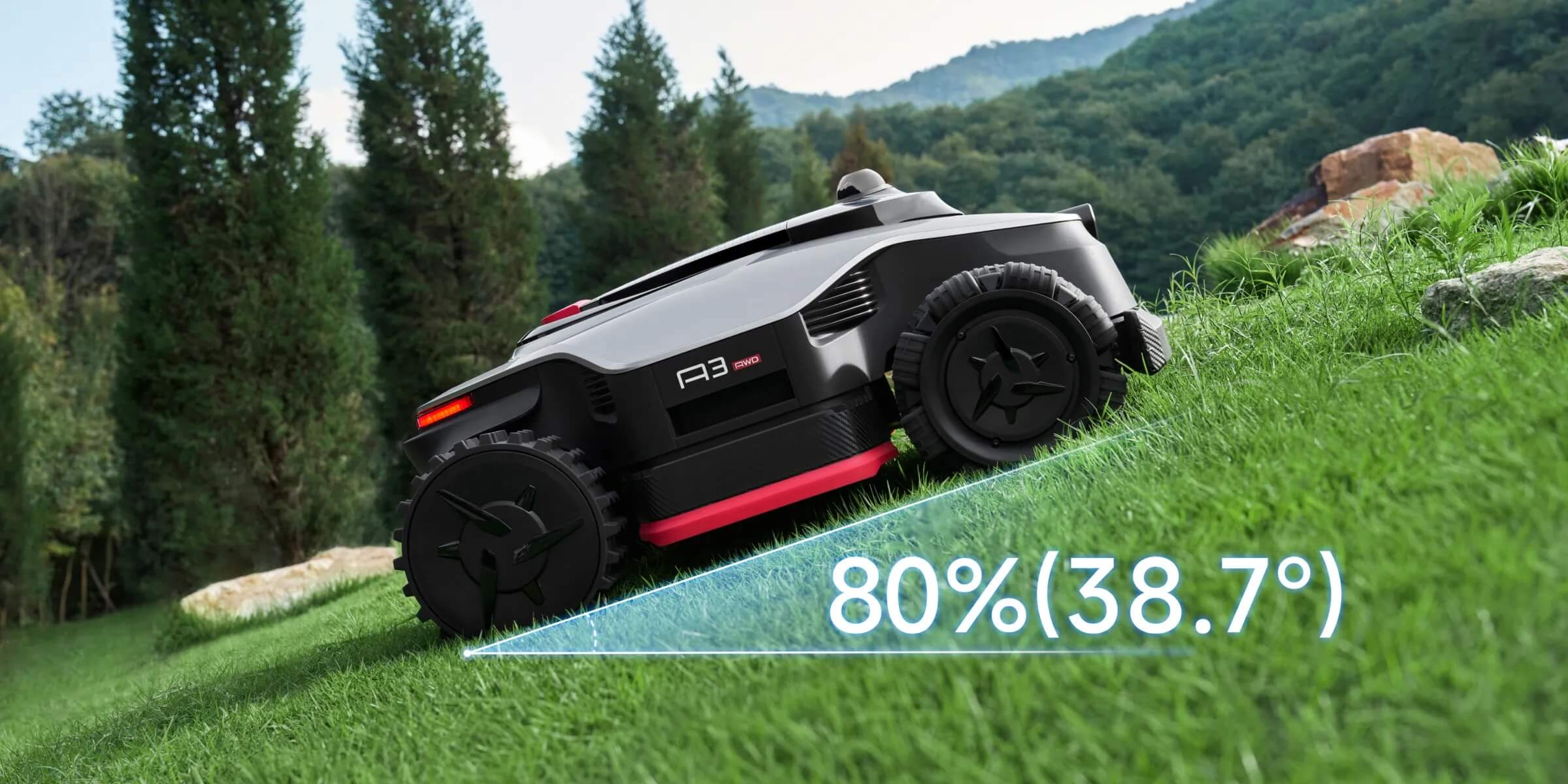 Dreame A3 AWD Pro na strmom terenu